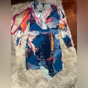 NWT BcbgMaxAzria Asymmetrical Abstract Dress